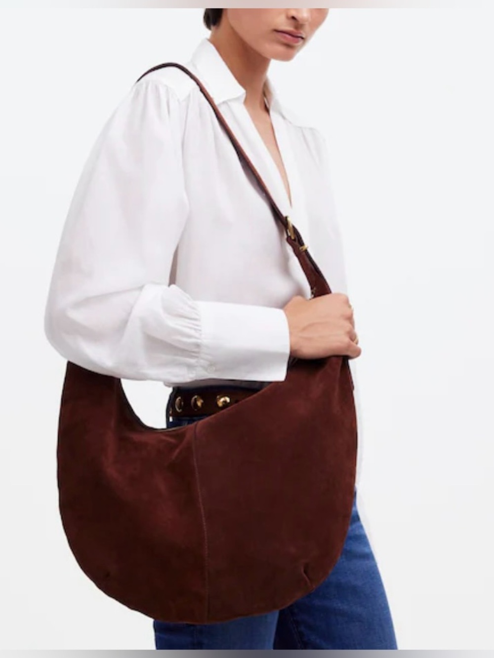 Madewell  Suede Essentials Slouch Hobo Bag NEW - Picture 6 of 16